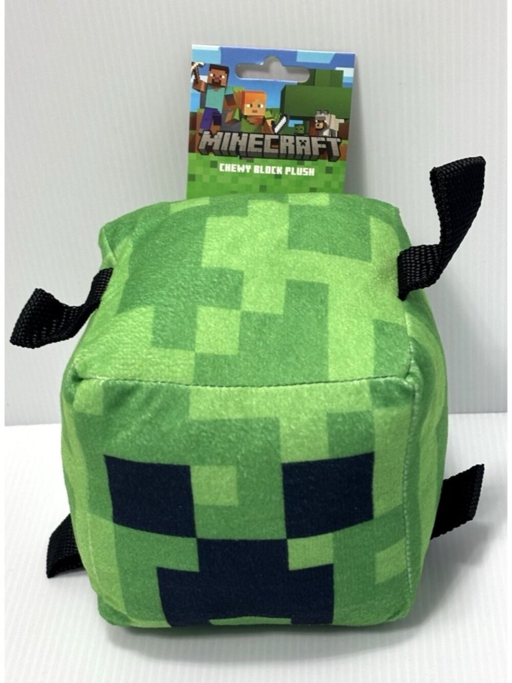 Minecraft Creeper Chewy Block Plush Square Stuffed Dog Toy Mojang NWT